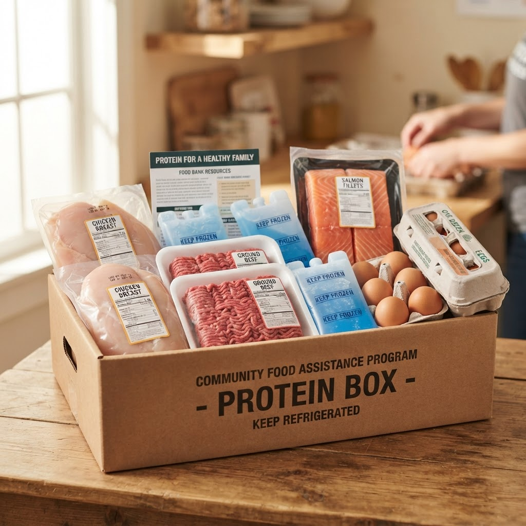 A packed meat and protein box